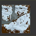 Beautiful Snowy Mountain Natural Scene With Flowing River Green Forest And Small Houses