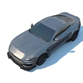 Gray Sports Muscle Car With SPOILT Logo Front Grille And Black Alloy Wheels