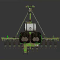Green Agricultural Multi Row Planter Machine with Seed Units and Storage Tank for Farm Planting
