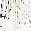 Modern Linear Chandelier Design With Black White And Gold Hanging Pendant Rods