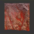Vibrant Red And Orange Natural Landscape Mountainous Terrain With Intricate Textures And Rolling Contours