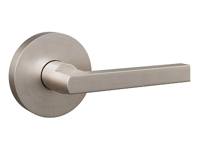 Sleek Modern Metallic Door Handle With Brushed Finish For Interior Doors 3d model