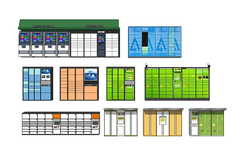 Modern self-service intelligent express box express cabinet 3d model