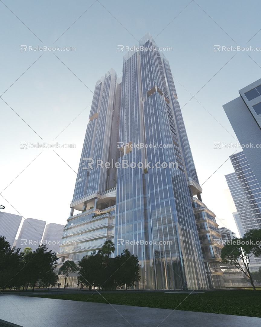 Modern Office Building Yijing Building 3d model