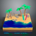 Holiday Paradise Holiday Island Holiday Island Island Island Holiday Resort Coconut Tree Cartoon Coconut Tree 3d model