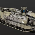 Military Armored Vehicle With Tracked Chassis Gray Exterior And Number 11
