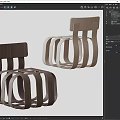 Modern Wooden Leisure Chair With Unique Curved Slat Structure And Color Options