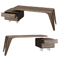 Modern Wooden Desk With Drawers And Unique Leg Design For Home Office Furniture