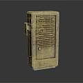 Old Style Industrial Utility Cabinet With Concrete Finish And Metal Ventilation Grilles