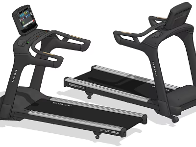 Modern Home Gym Treadmill With Digital Display And Wide Running Belt For Fitness Training 3d model