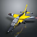 Yellow and Black Model Airplane with Sleek Aerodynamic Design and Cockpit Details