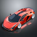 Red Sporty Supercar With Sleek Aerodynamic Design Black Accents And White Wheels