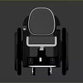 Modern Futuristic Wheelchair With Ergonomic Gray Seat And Large Black Wheels