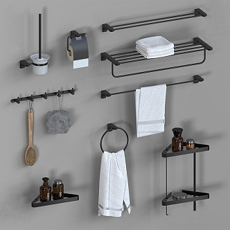 Modern bathroom small pieces of bathroom supplies 3d model