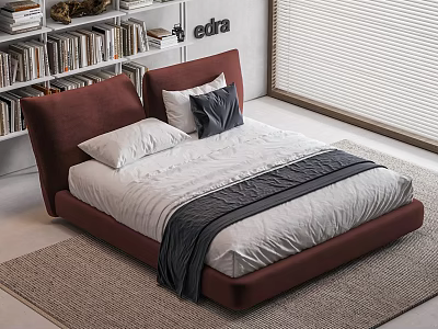 Edra Stand by me fabric double bed petal bed floor bed 3d model