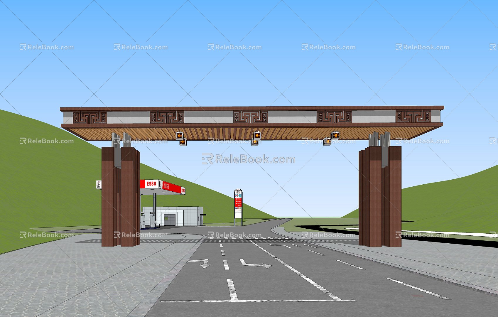 New Chinese Style Gate Scenic Area 3d model