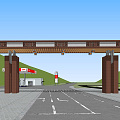 New Chinese Style Gate Scenic Area 3d model