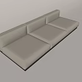 Modern Beige Sectional Sofa With Multi Seat Upholstered Design And Black Base 3d model