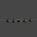 Military Green Fighter Aircraft Flying With Twin Propellers And Aerodynamic Wing Structure