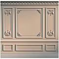 Elegant Wall Paneling with Intricate Carved Frames and Decorative Details for Interior Design 3d model
