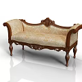 Luxurious Multi Person Sofa With Classic Carved Wooden Frame Patterned Fabric And Curved Armrests