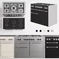 Kitchen Cookware Featuring Different Gas Electric Stoves Oven Designs And Color Options
