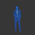 Man In Formal Suit Standing Against Gray Background With Confident Posture