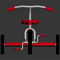 Children Red Tricycle with Stable Wheels and Comfortable Seat for Play