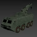 Military Style Green Multi Wheeled Heavy Duty Utility Vehicle With Crane Arm