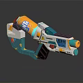 Colorful Toy Gun With Vibrant Yellow White Blue Design And Playful Features