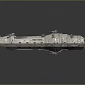 Highly Detailed Sci-Fi Spaceship Model With Intricate Metallic Structure And Futuristic Design