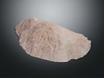 Natural Light Brown Rock With Rough Surface Isolated On Dark Background 3d model