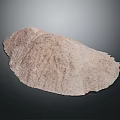 Natural Light Brown Rock With Rough Surface Isolated On Dark Background 3d model
