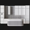 Modern Kitchen Interior Design With Wooden Cabinets Marble Countertop And Tile Backsplash