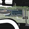 Lush Garden Landscape Design With Green Trees And Curved Pathways Around Buildings