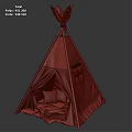 Beige Teepee Tent Interior with Cozy Cushions Pillows and Top Rope Design