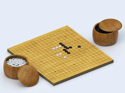 Go Pieces Go Table Chessboard 3d model