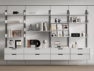 Modern Track Bookshelf Bookcase Storage Rack Decorative Rack Books Book Accessories Ornaments 3d model