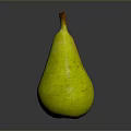 Fresh Ripe Yellow Pear with Red Spots and Smooth Skin on Gray Reflective Surface