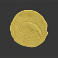 Everyday Life Essential Golden Coin With Wolf Pattern And Intricate Symbols For Daily Use