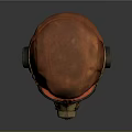 Red Worn Vintage Pilot Helmet With Goggles And Breathing Mask