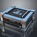 Sturdy Industrial Equipment Case With Metal Frame Control Panel And Orange Accents