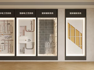 Display Racks Featuring Water Electricity Equipment Tile Glass Curtain Wall Craft Systems 3d model