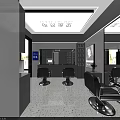 Stylish Minimalist Hair Salon Interior Design With Comfortable Styling Chairs Large Mirrors And Storage Cabinets