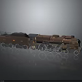 Vintage Steam Train Model With Shiny Brown Exterior And Detailed Wheels On