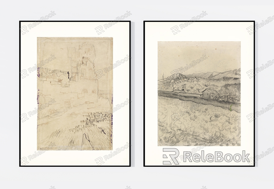 Hanging Painting Advanced Van Gogh Sketch Landscape Double Hanging Painting model