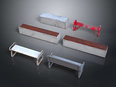 Modern Outdoor Chair Designs With Concrete Wooden And Metal Materials For Garden Use 3d model