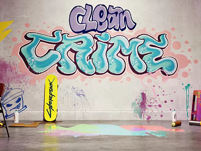 Modern graffiti art 3d model