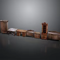 Classic Wooden Furniture Collection With Cabinet Table Drawer And Bookshelf Pieces