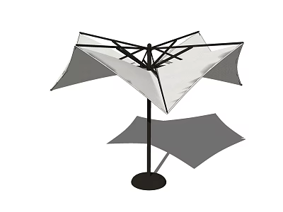Outdoor Sunshade Canopy With White Panels Black Metal Frame And Stable Base 3d model